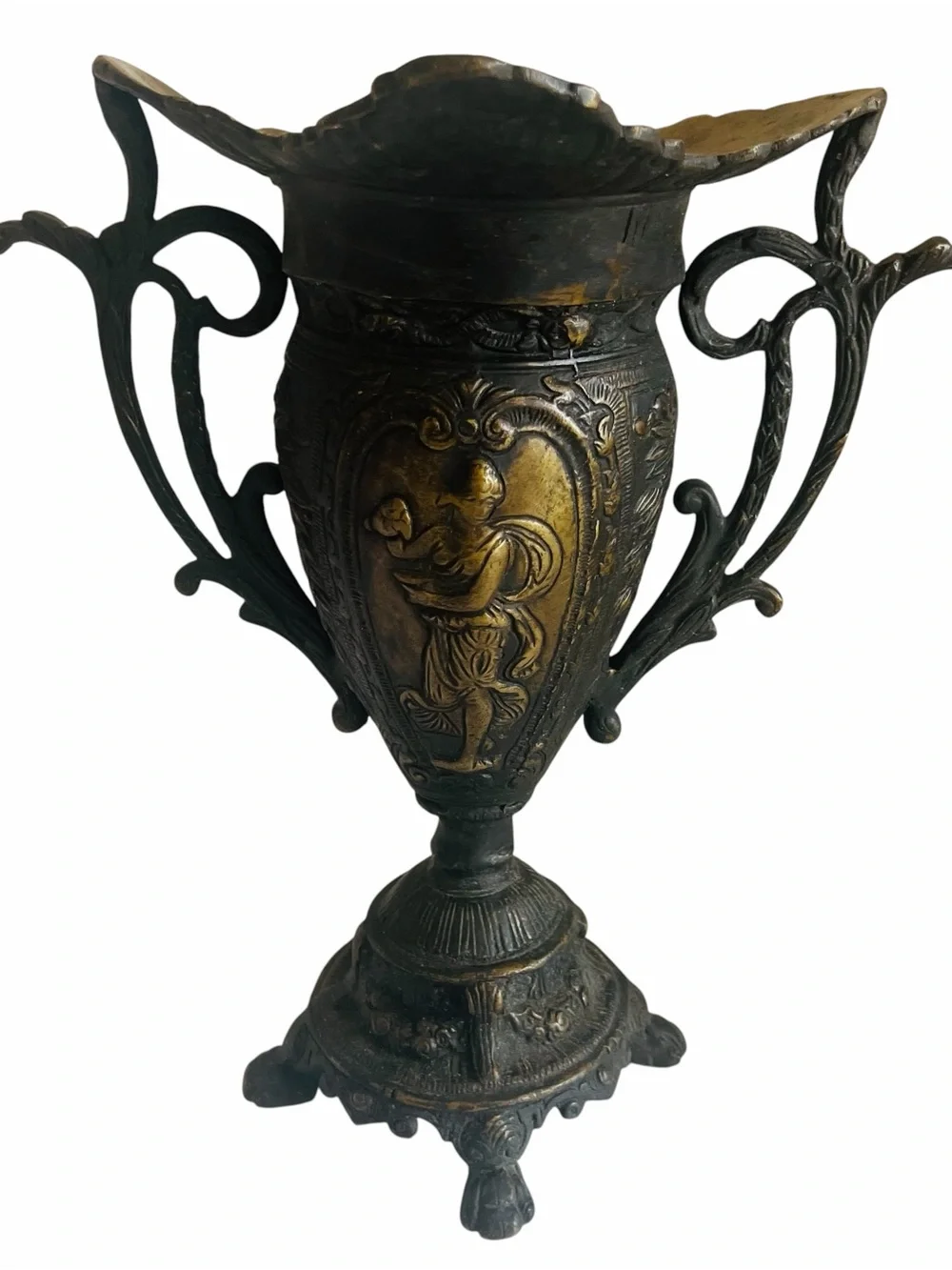 Antique Ornate Double Handle Vase -